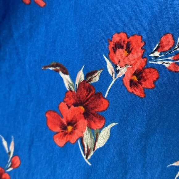 Zara Emma Dress Blue with Red Flowers Size Small - Picture 7 of 10